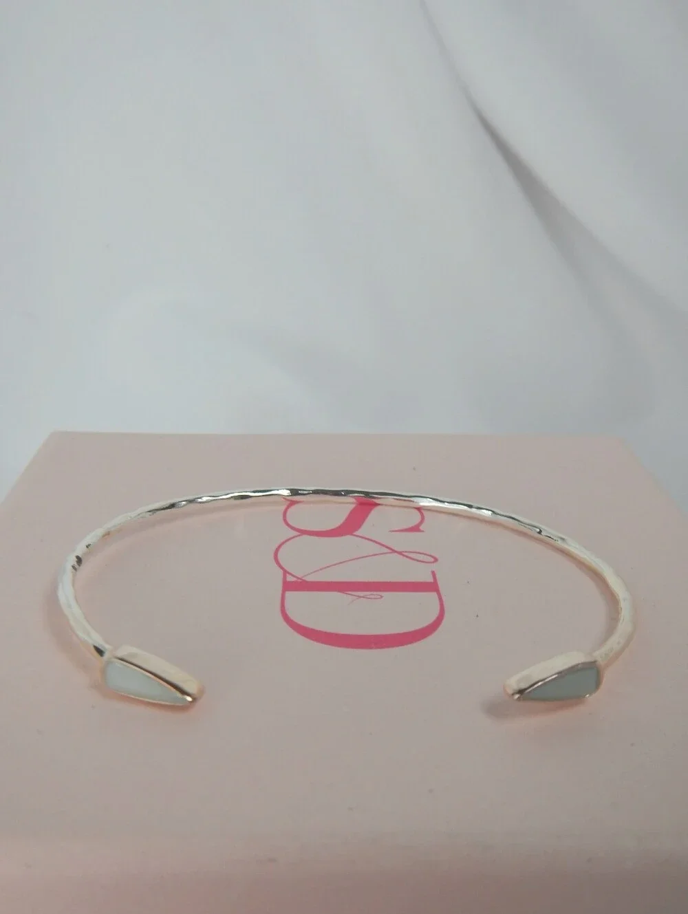 (NEW) Stella & Dot Sommerville Skinny Cuff Bracelet Silver Blue Green Stone